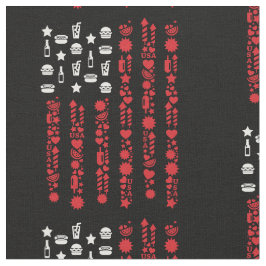 Tecido bandeira americana 4° july picnic Fireworks branco