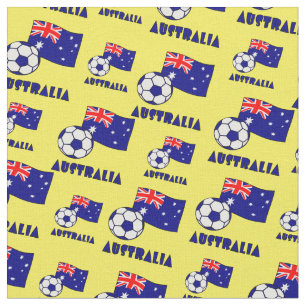 Tecido Bandeira Bola de Futebol Azul Austrália Fundo Amar