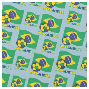 Tecido Bandeira Brasileira e Bola de Futebol