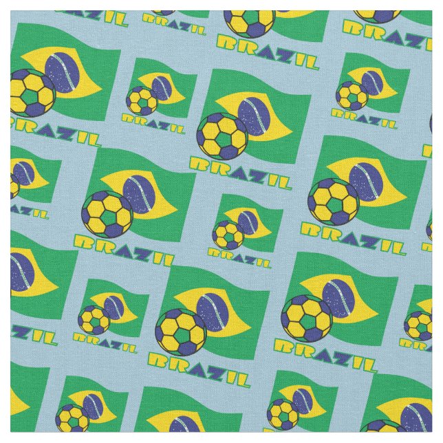 Tecido Bandeira Brasileira e Bola de Futebol (Detalhe)