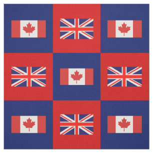 Tecido Bandeira BRITÂNICA, bandeira de Canadá no vermel
