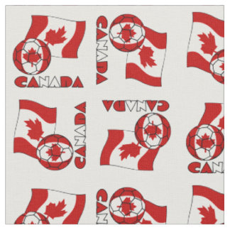 Tecido Bandeira canadense com bola de futebol