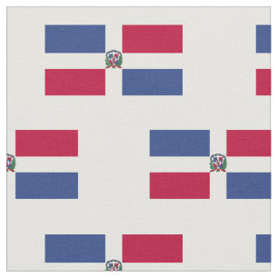 Tecido Bandeira da República Dominicana Fundo Branco