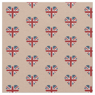 Tecido Bandeira dada forma coração de Union Jack