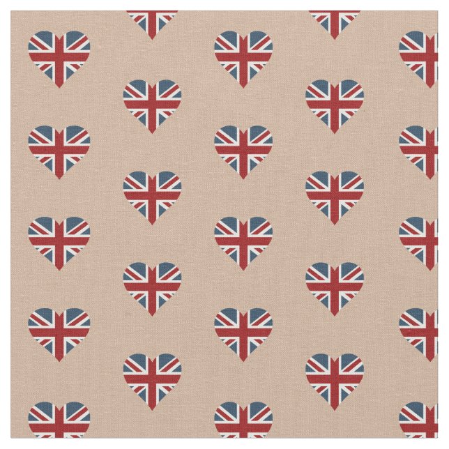 Tecido Bandeira dada forma coração de Union Jack (Detalhe)