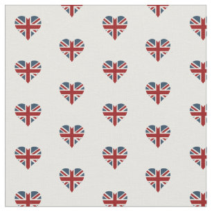 Tecido Bandeira dada forma coração de Union Jack