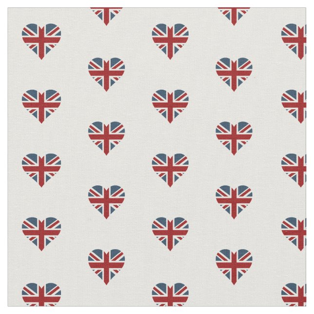 Tecido Bandeira dada forma coração de Union Jack (Detalhe)