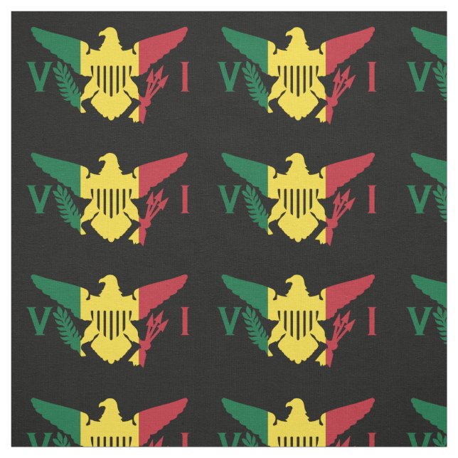 Tecido Bandeira das Ilhas Virgens Americanas, rasta, Verd (Modelo)
