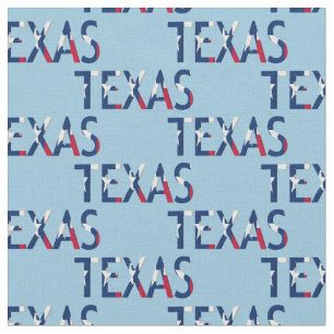 Tecido Bandeira de Texas na palavra Texas no azul do lt
