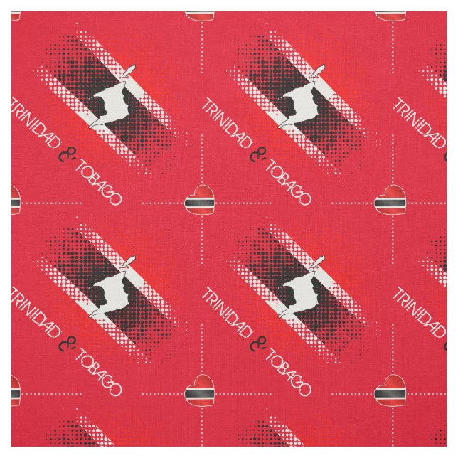 Tecido Bandeira do Coração com Padrão de Pontos de Trinid (Modelo)