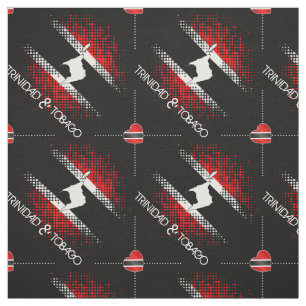 Tecido Bandeira do Coração de Trinidad e Tobago  Preto