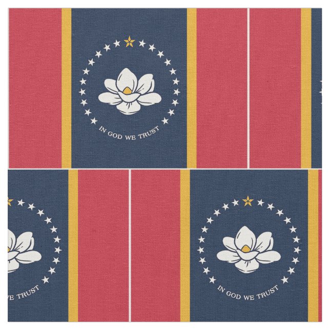 Tecido Bandeira do Estado do Mississippi (Nova em 2020) (Detalhe)