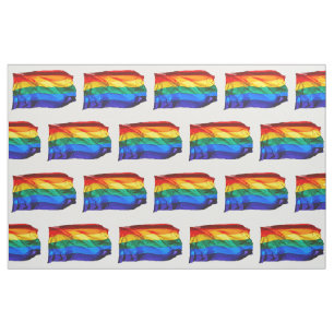 Tecido Bandeira do orgulho gay SlipperyJoe's ondulando ve
