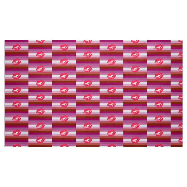 Tecido Bandeira do Orgulho Lésbica com Batom e Lábios (Fat Quarter)