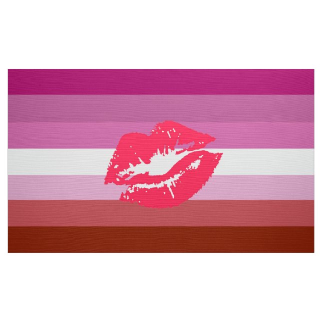 Tecido Bandeira do Orgulho Lésbico Lipstick e Lábios (Jarda)