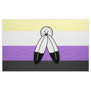 Tecido Bandeira do Orgulho Não-Binário com Dois Espíri