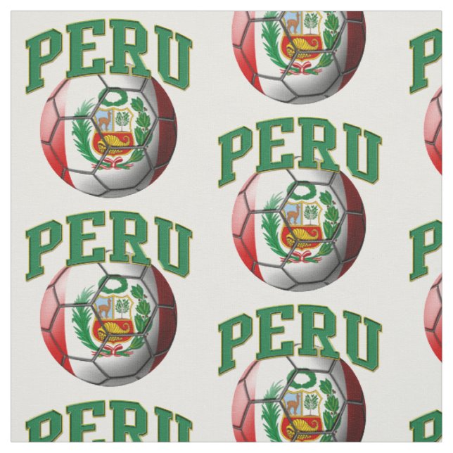 Tecido Bandeira do Peru do padrão de bola de futebol peru (Modelo)