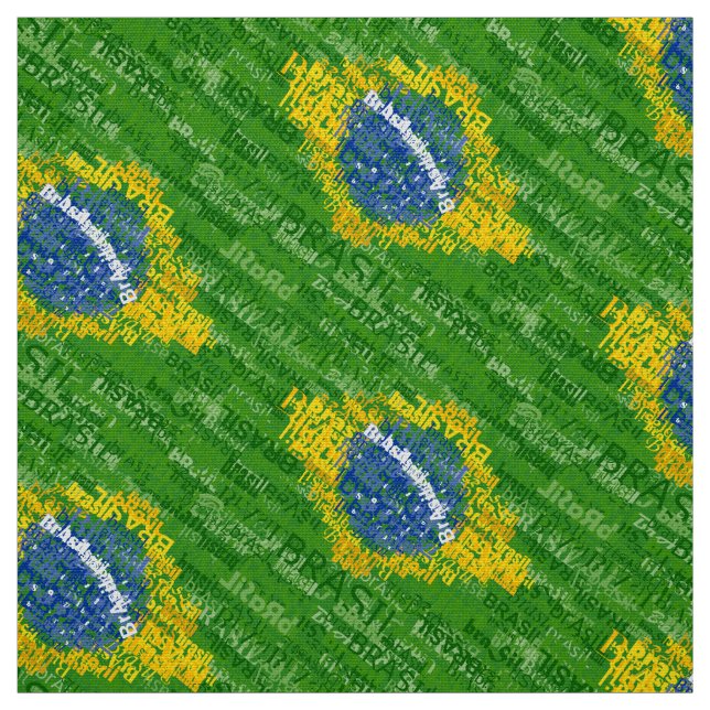 Tecido Bandeira do texto de Brasil (Modelo)