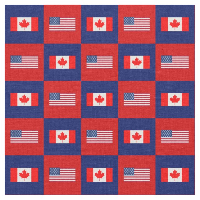 Tecido Bandeira dos Estados Unidos, Canadá, Blue e Red 2" (Detalhe)
