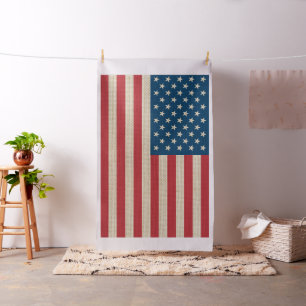 Tecido bandeira faux burlap dos EUA