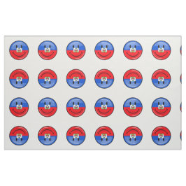 Tecido Bandeira haitiana de sorriso do círculo lustroso