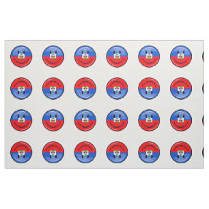 Tecido Bandeira haitiana de sorriso do círculo lustroso