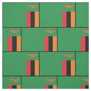 Tecido Bandeira Patriótica da Zâmbia com Borda Preta