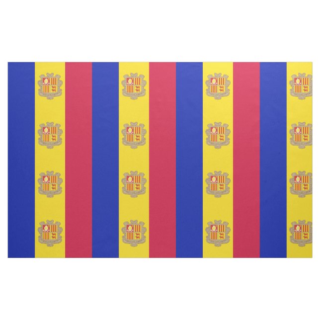 Tecido Bandeira Patriótica de Andorra (Fat Quarter)