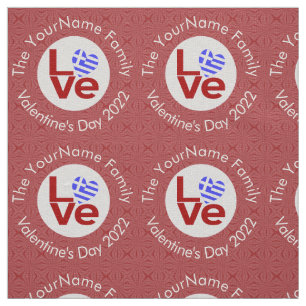 Tecido Bandeira Personalizada LOVE Vermelho Grego