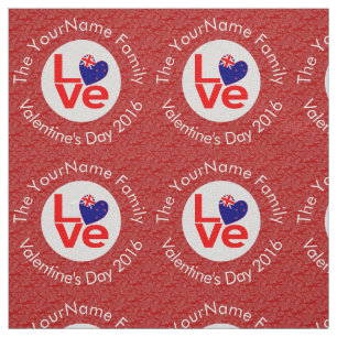 Tecido Bandeira Personalizada Red LOVE Neozelandesa