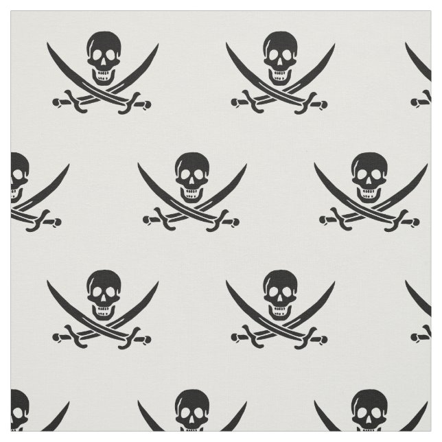 Tecido Bandeira Pirata Caveira Espadas Cruzadas (Modelo)