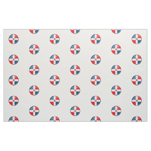 Tecido Bandeira redonda lustrosa da República Dominicana