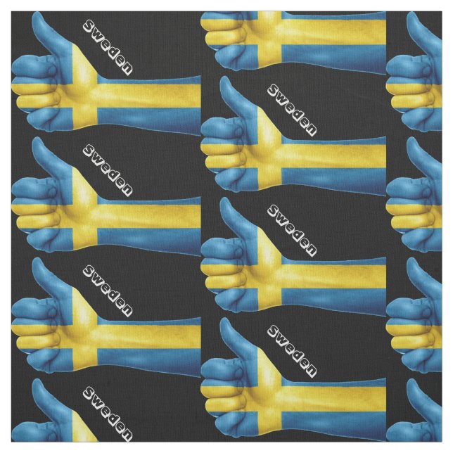 Tecido Bandeira Sueca Em Mão Subida (Modelo)