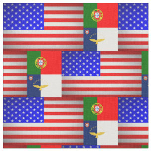 Tecido Bandeiras portuguesas-americanas