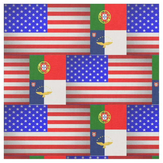 Tecido Bandeiras portuguesas-americanas (Detalhe)