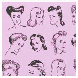 Tecido Barber vintage com 81 penteados. Moda dos anos 40.