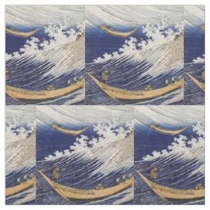 Tecido Barcos de Pesca do Oceano Hokusai Ondas