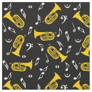 Tecido Baritones Bass Clef Music Notes