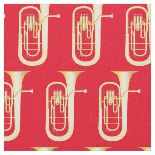 Tecido Baritones Musical Room Decor Red