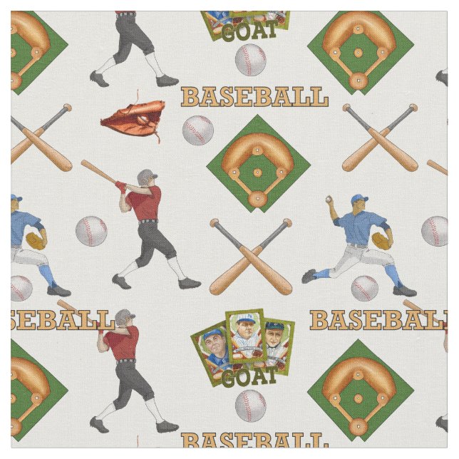 Tecido Baseball Com Jogadores Em Ação (Detalhe)