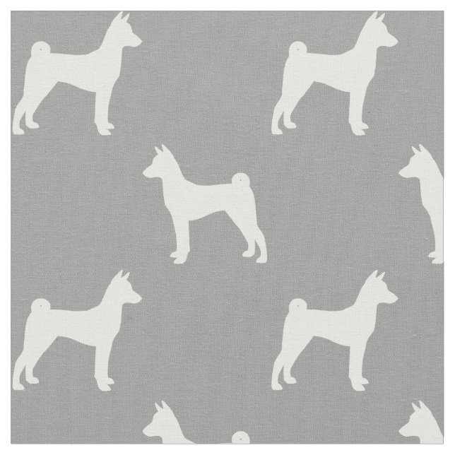 Tecido Basenji Dog Breed Silhouettes, Padrão (Detalhe)