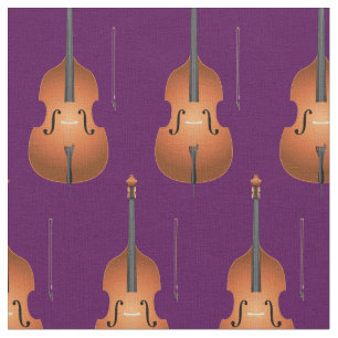 Tecido Bass Upright Jazz Music Musical Room Decor Purple