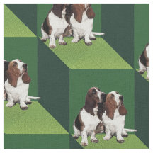 Basset Hound em Cubos Verdes