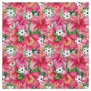 Tecido 🌺 Bateria de piclebol tropical com hibisco