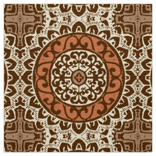 Tecido Batik, oxidação & Brown do sudoeste da mandala d