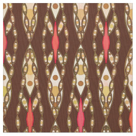 Tecido Batik tribal - Brown, Tan e coral