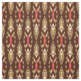 Tecido Batik tribal - Brown, Tan e coral