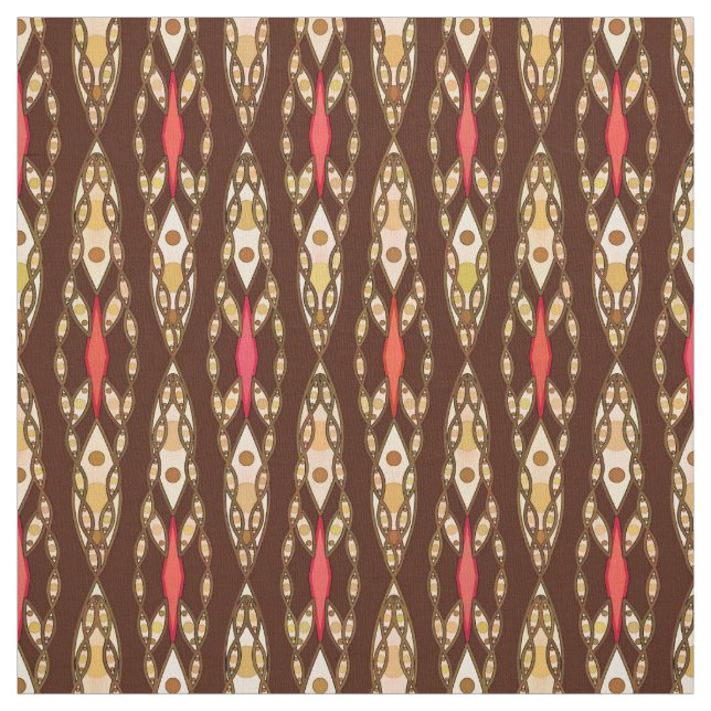 Tecido Batik tribal - Brown, Tan e coral (Modelo)