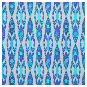 Tecido Batik tribal - cinza azul e de prata da safira