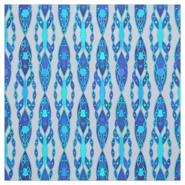 Tecido Batik tribal - cinza azul e de prata da safira (Modelo)
